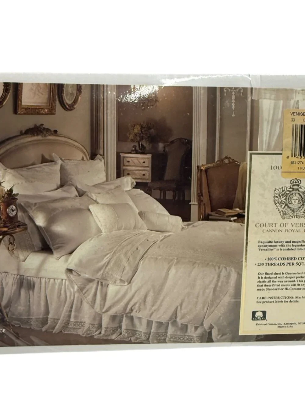New Fieldcrest Trousseau Collection 4 piece Queen‎ DuBois White Sheet Set